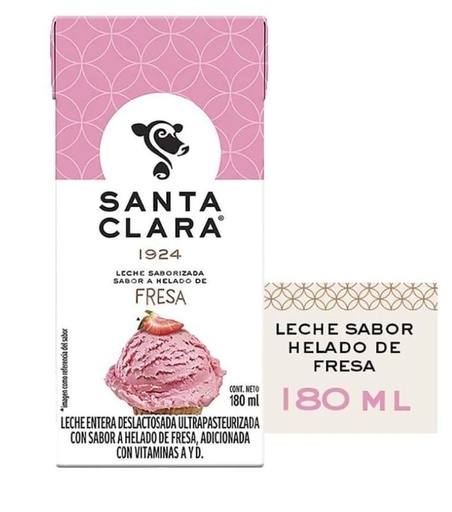 Leche Santa Clara Sabor Fresa 180ml